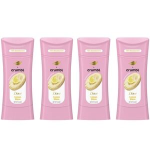 BUNDLE OF 4 Dove Crumbl Deodorant Stick Lemon Glaze Aluminum Free 2.6 OZ FOUR
